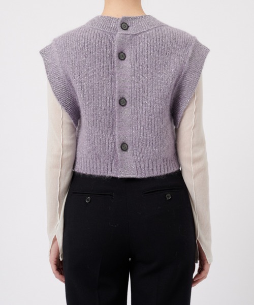 tシャツ 「STUDIOUS/ステュディオス」Mohair Lame Knit Vest/モヘアラメニットベスト レディース STUDIOUS tシャツ 「STUDIOUS/ステュディオス」Mohair Lame Knit