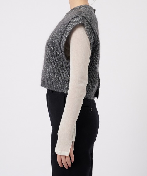 tシャツ 「STUDIOUS/ステュディオス」Mohair Lame Knit Vest/モヘアラメニットベスト レディース STUDIOUS tシャツ 「STUDIOUS/ステュディオス」Mohair Lame Knit