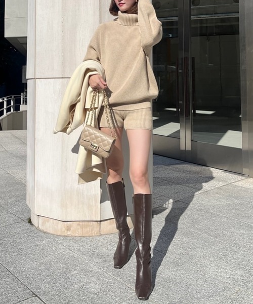 anuans（アニュアンス） パンツ ハイゲージニットショートパンツ