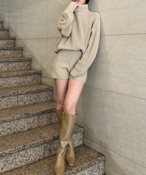 anuans（アニュアンス） パンツ ハイゲージニットショートパンツ