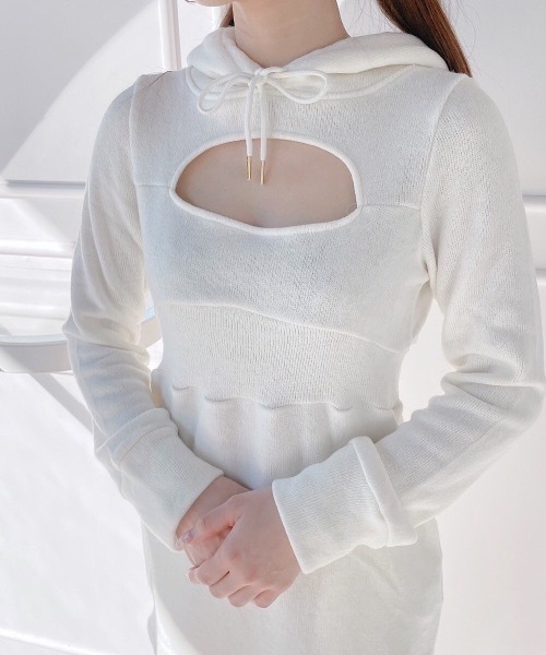 lilLilly（リルリリー） ワンピース フーディニットミニワンピース