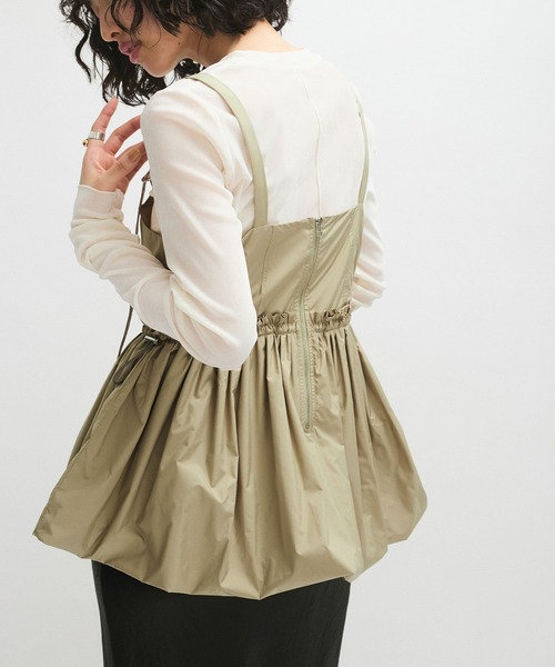 アダムエロペ　サスペンダーペプラムジレセットベロアプルオーバー(ジレのみ) ADAM ET ROPÉ FEMME(アダム エ ロペ ファム) / サスペンダー