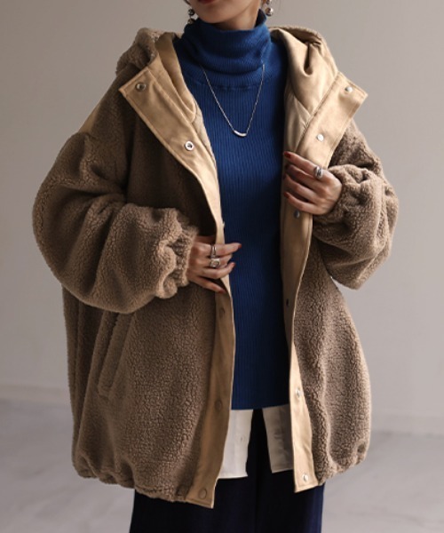 HUG.U（ハグユー） ブルゾン アウター ビッグボアアウター レディース