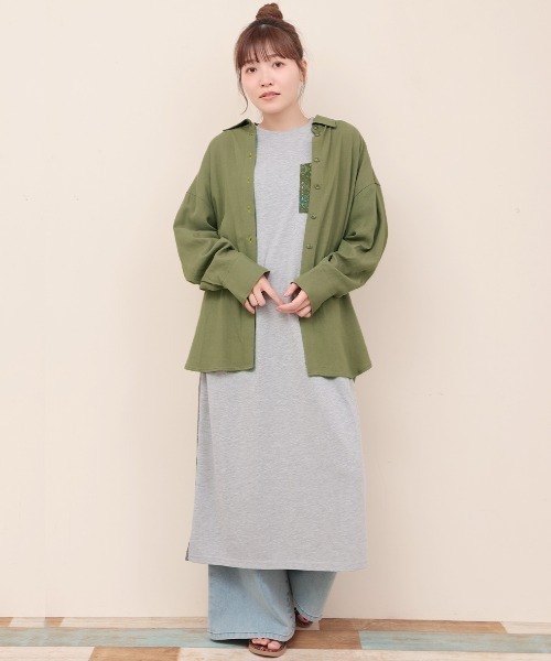 ブラウス シャツ リネン混フロル刺繍シャツ レディース チチカカ ブラウス シャツ リネン混フロル刺繍シャツ レディース