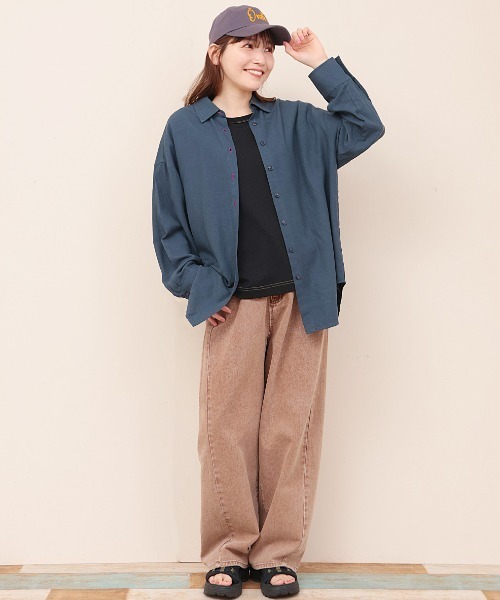 ブラウス シャツ リネン混フロル刺繍シャツ レディース チチカカ ブラウス シャツ リネン混フロル刺繍シャツ レディース