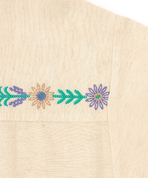 チチカカ ブラウス シャツ リネン混フロル刺繍シャツ レディース
