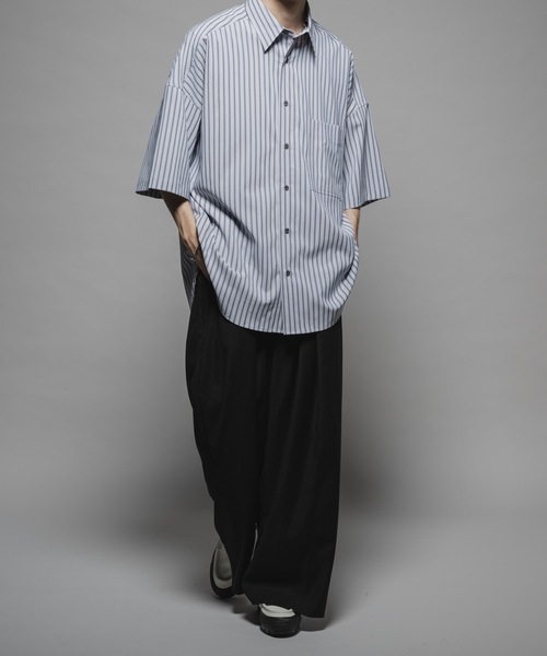 Casper John シャツ Stripe over shirts/ストライプオーバー