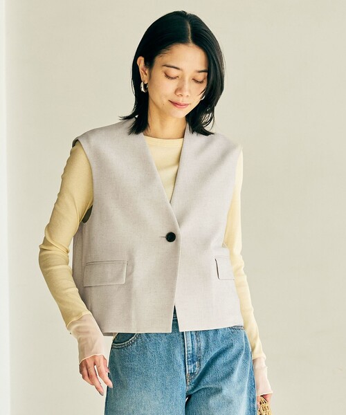 green label relaxing ベスト ジレ スラブオックス レディース