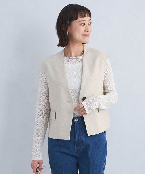 未使用品　green label relaxing　メルティジレ　ベスト　グレー green label relaxing（グリーンレーベルリラクシング）の
