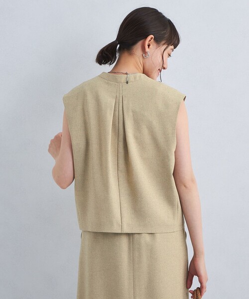 スラブ オックス フレア パンツとベストのセットアップ　グリーンレーベル　ジレ UNITED ARROWS green label relaxing｜スラブオックス ジレ