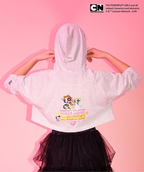 algy（アルジー） パーカー 「パワーパフ ガールズコラボ」ラグ