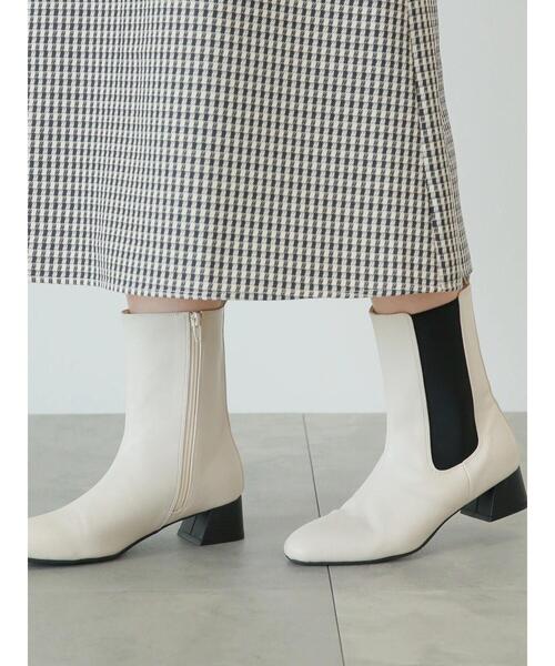 「Te chichi TERRASSE」 ショートブーツ MEDIUM オフホワイト レディース_画像2