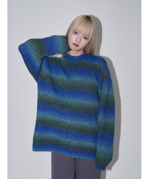Scotch & Soda ボーダー ニット セーター M グラデーション Uenui ニット セーター ボーダー グラデーション ニット オーバー
