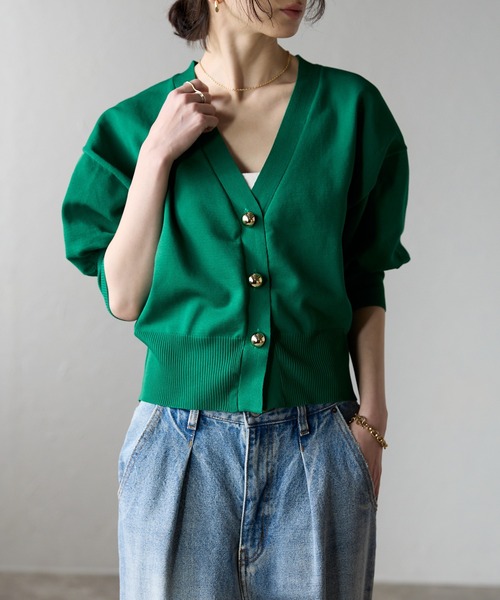 未使用✨現行ボックスタグ　ポールスミス Vネックカーディガン　長袖　グリーン　M each alchemist カーディガン ゴールドボタンスポンディツシュVネック