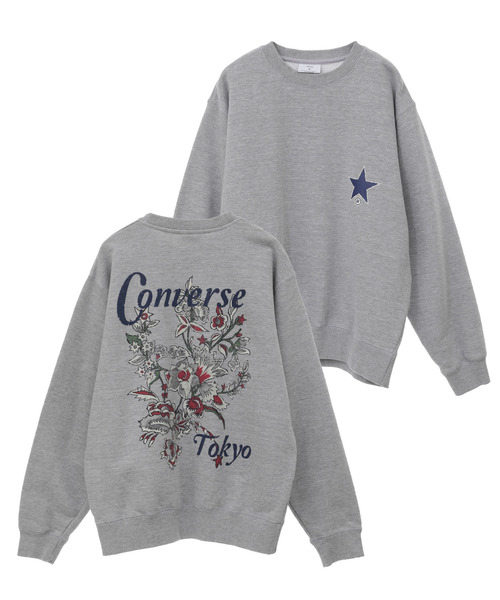 CONVERSE TOKYO トレーナー スウェット PIGMENT DYE FLOWER LOGO
