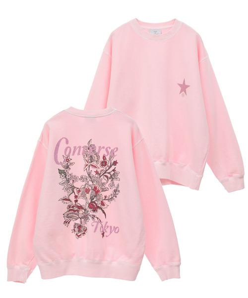 CONVERSE TOKYO トレーナー スウェット PIGMENT DYE FLOWER LOGO