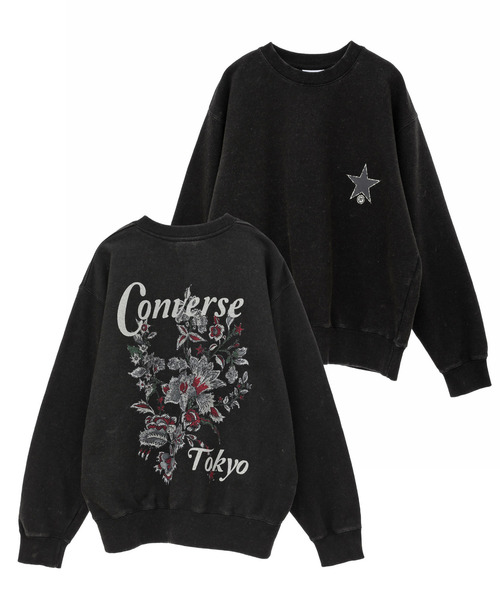 トレーナー スウェット PIGMENT DYE FLOWER LOGO SWEAT レディース メンズ