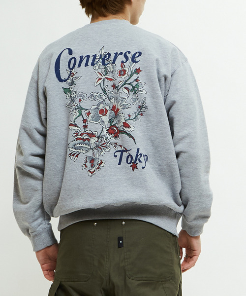 CONVERSE TOKYO トレーナー スウェット PIGMENT DYE FLOWER LOGO