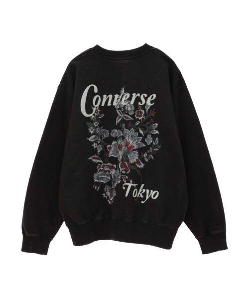 希少 ケイスケヨシダ スウェット トレーナー flower sheat tops CONVERSE TOKYO トレーナー スウェット PIGMENT DYE FLOWER LOGO