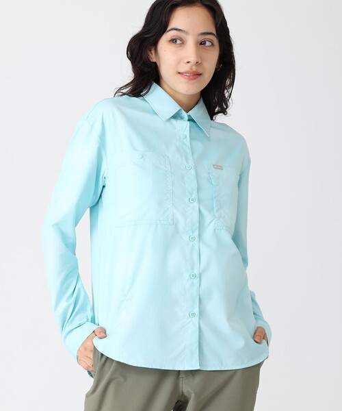 ブラウス シャツ Columbia／ウィメンズシルバーリッジユーティリティパターン ロングスリーブシャツ／コロンビア／吸湿・速乾／UVカット／長袖シャ