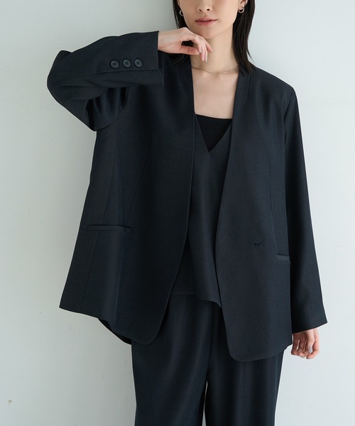 meilmada ジャケット ノーカラージャケット 「追加」ノーカラーツイル