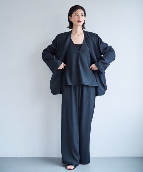 MEYAME メヤメ　ノーカラー　ジャケット ノーカラージャケット シンメで初めてつくったショート