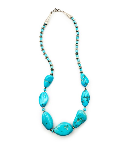 Indian Jewelry ビッグカラーストーンネックレストップ シルバー