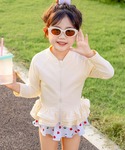 水着 キッズ水着 長袖フリルラッシュガード+テ...の詳細画像1