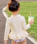水着 キッズ水着 長袖フリルラッシュガード+テ...の詳細画像4