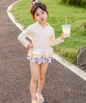 水着 キッズ水着 長袖フリルラッシュガード+テ...の詳細画像5