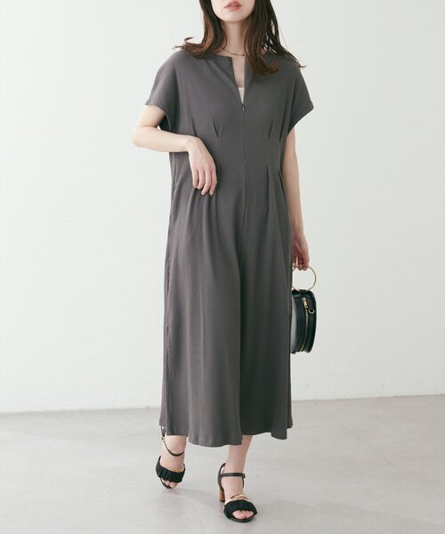 momoco　ワンピース　新品 セール】小さいサイズ 吸汗速乾・UVカットポロマキシワンピース