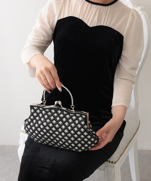 Lace Ladies クラッチバッグ パーティーバッグ 3WAY ビーズ