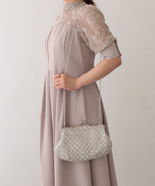 Lace Ladies クラッチバッグ パーティーバッグ 3WAY ビーズ