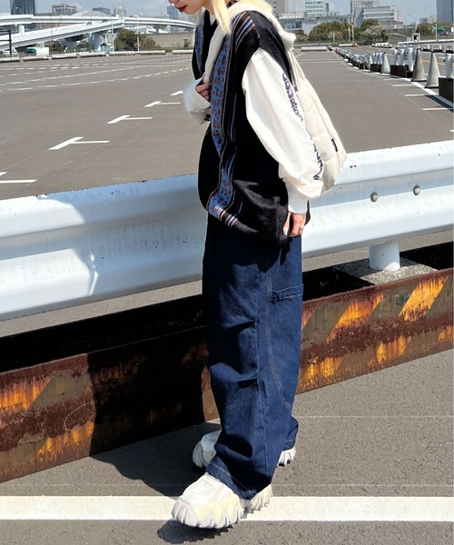 「sedacle」 ノースリーブニット LARGE ブルー メンズ