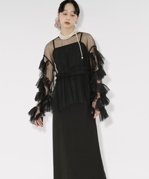 Ezick ドレス Elegant volume sleeves セットキャミドレス : ZOZOTOWN