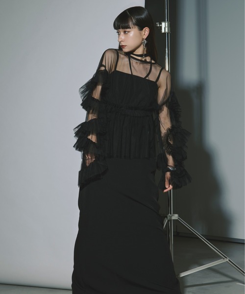 Ezick ドレス Elegant volume sleeves セットキャミドレス