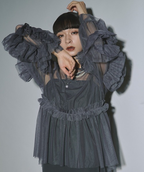 Ezick ドレス Elegant volume sleeves セットキャミドレス
