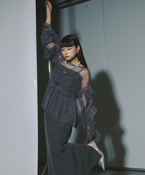 Ezick ドレス Elegant volume sleeves セットキャミドレス