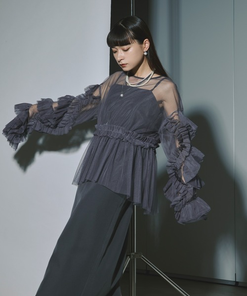 Ezick ドレス Elegant volume sleeves セットキャミドレス