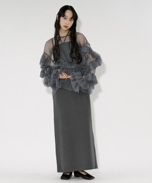 Ezick ドレス Elegant volume sleeves セットキャミドレス : ZOZOTOWN