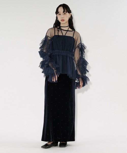 Ezick ドレス Elegant volume sleeves セットキャミドレス : ZOZOTOWN