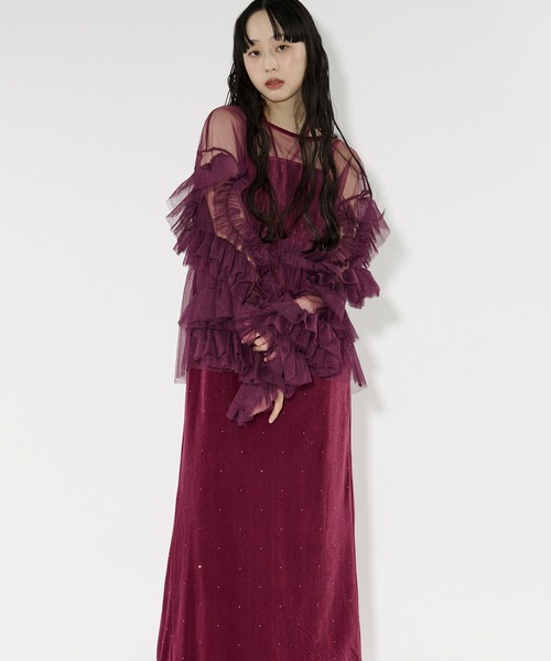 Ezick ドレス Elegant volume sleeves セットキャミドレス : ZOZOTOWN