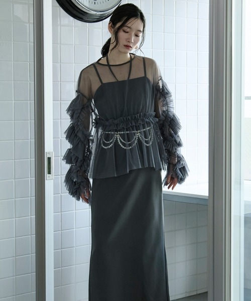 Ezick パーティードレス ドレス Elegant volume sleeves ボリューム