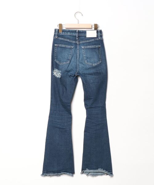 [GYDA] повреждение обработка Denim брюки MEDIUM индиго голубой женский 