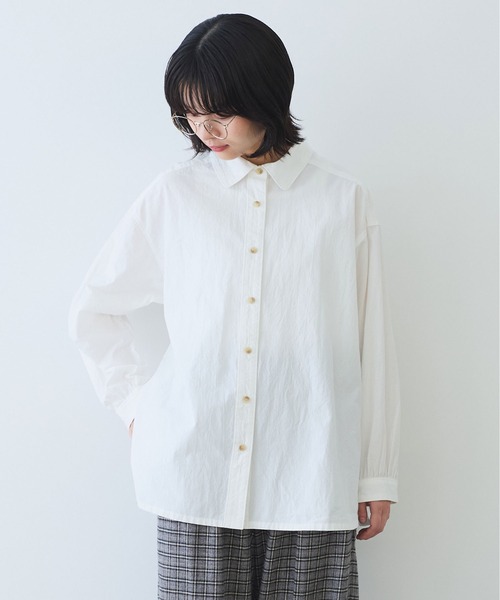ブラウス シャツ ナチュラルリップルボイル　シャツ レディース