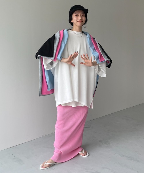 60s 半袖sweat 切りっぱなし 薄フェード ピンク wee9s tシャツ HANSODE sweatee / スーパールーズライトス