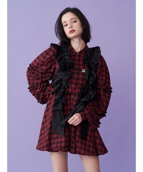 jouetie（ジュエティ） ワンピース フリルショルダーバルーンミニ