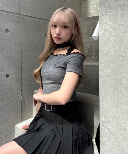 Lae tシャツ ワンショルダーレースTシャツ レディース : ZOZOTOWN
