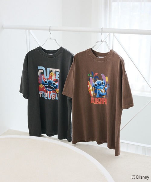 ディズニー　ヴィンテージ　スティッチ TシャツM Disney（ディズニー） tシャツ スティッチ/ヴィンテージ風ピグメントT