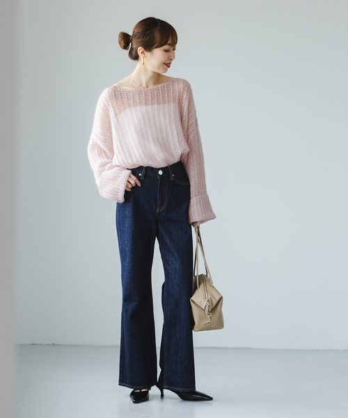 NOBLE（ノーブル） ニット セーター モヘヤウールシアープルオーバー